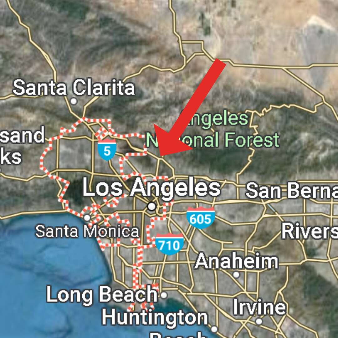 geo-fencing of los angeles as show on google maps.
