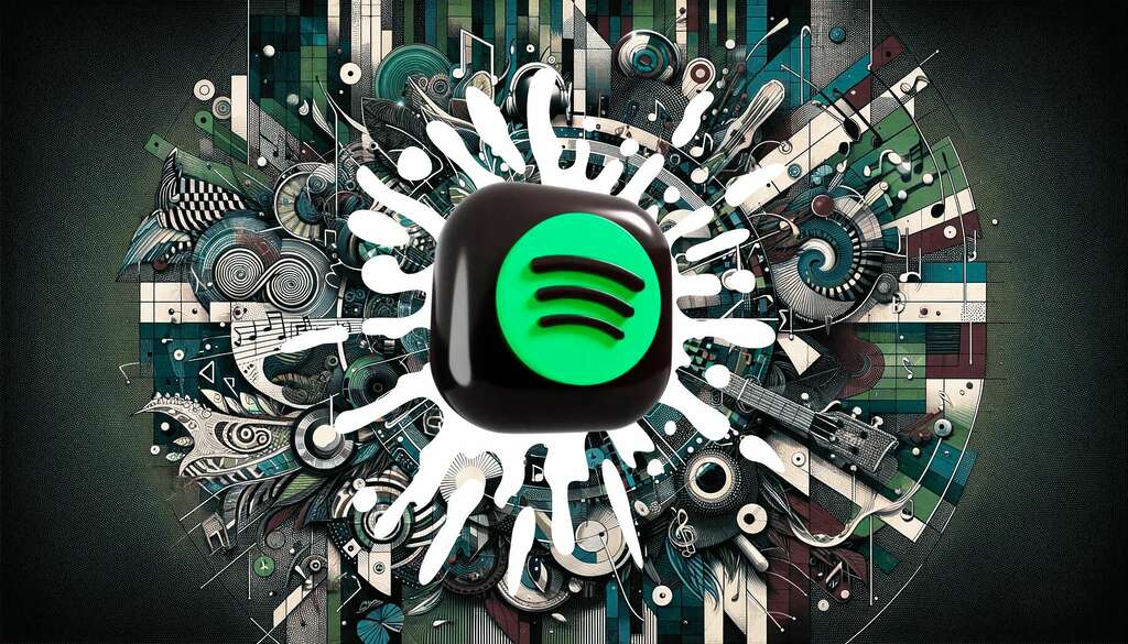 Spotify logo in a sea of playlists