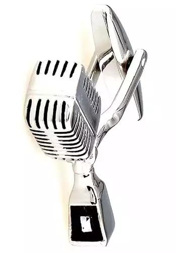 MRCUFF Microphone Radio DJ MC Music Pair of Cufflinks in a Presentation Gift Box & Polishing Cloth