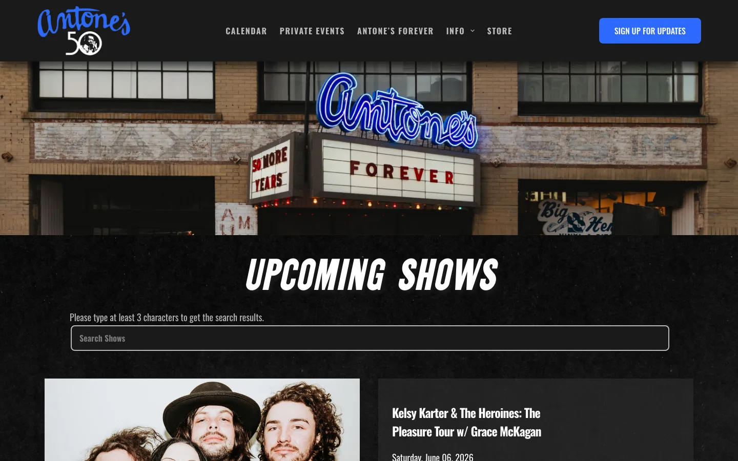 Antone's Nightclub, a top live music venue in Austin TX