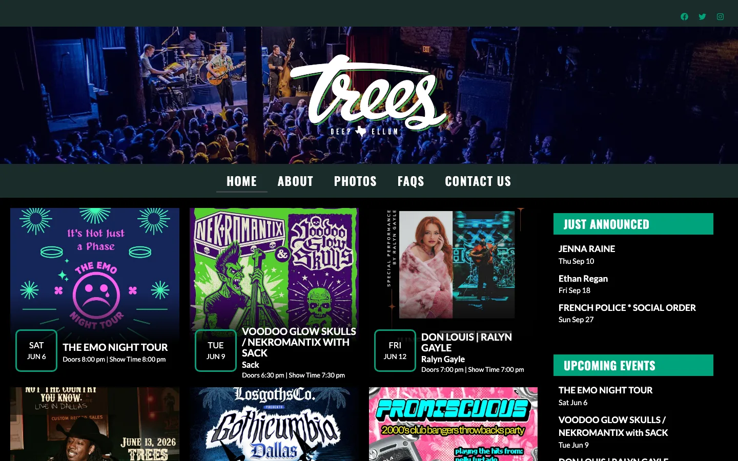 Trees live music venue in Deep Ellum, Dallas