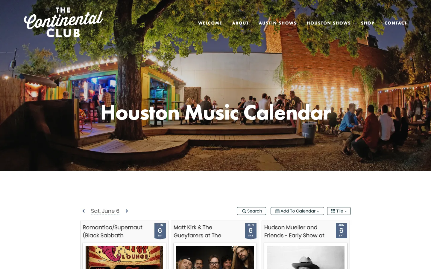 Continental Club live music venue in Midtown Houston