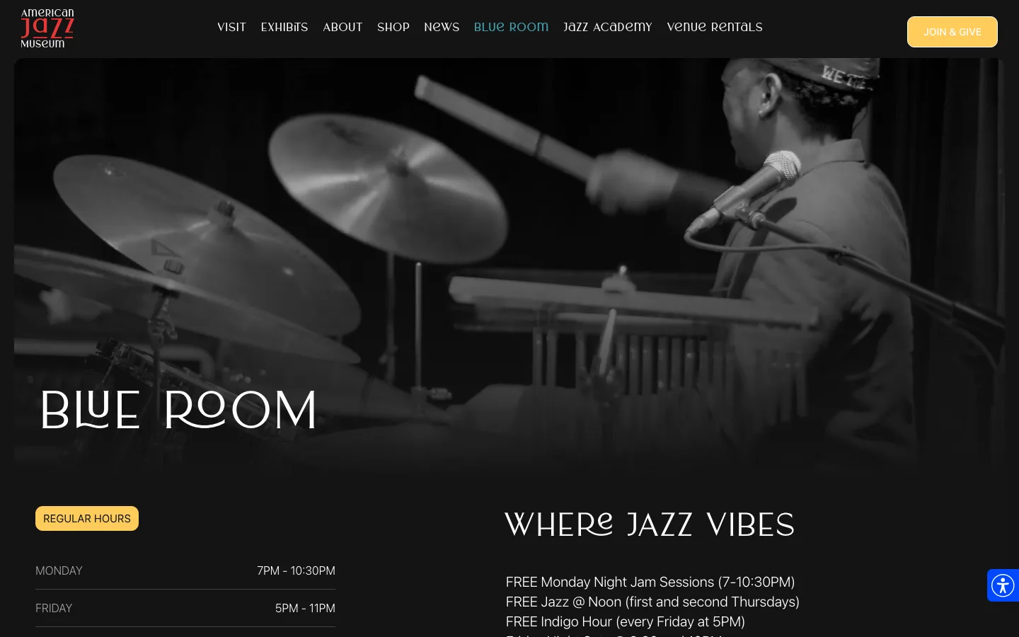 The Blue Room live music venue in Kansas City