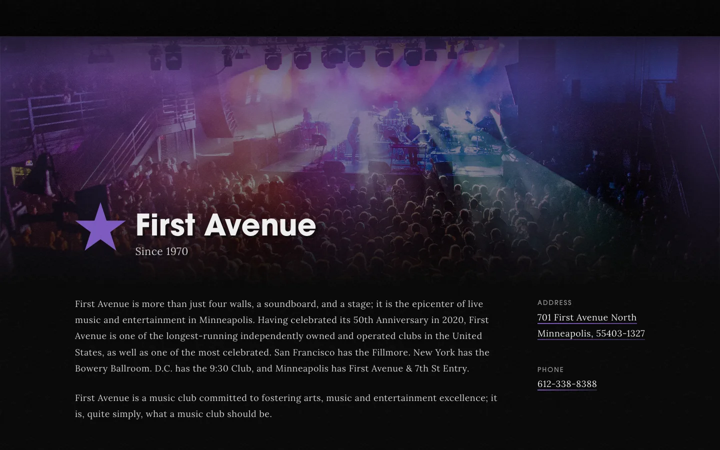 First Avenue live music venue in Minneapolis