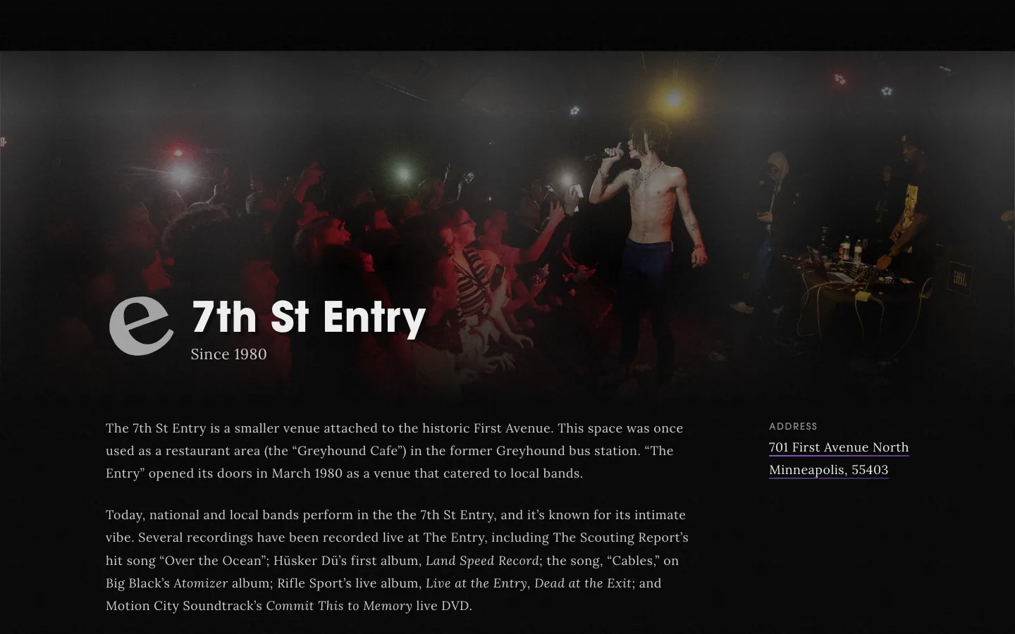 7th St Entry live music venue in Minneapolis