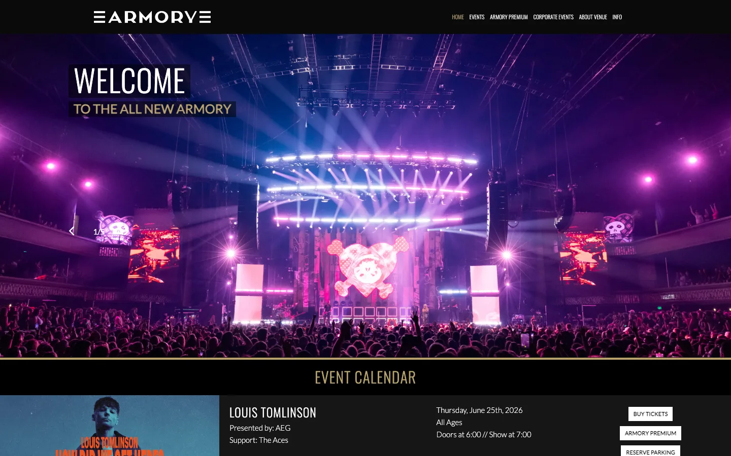 The Armory live music venue in Minneapolis