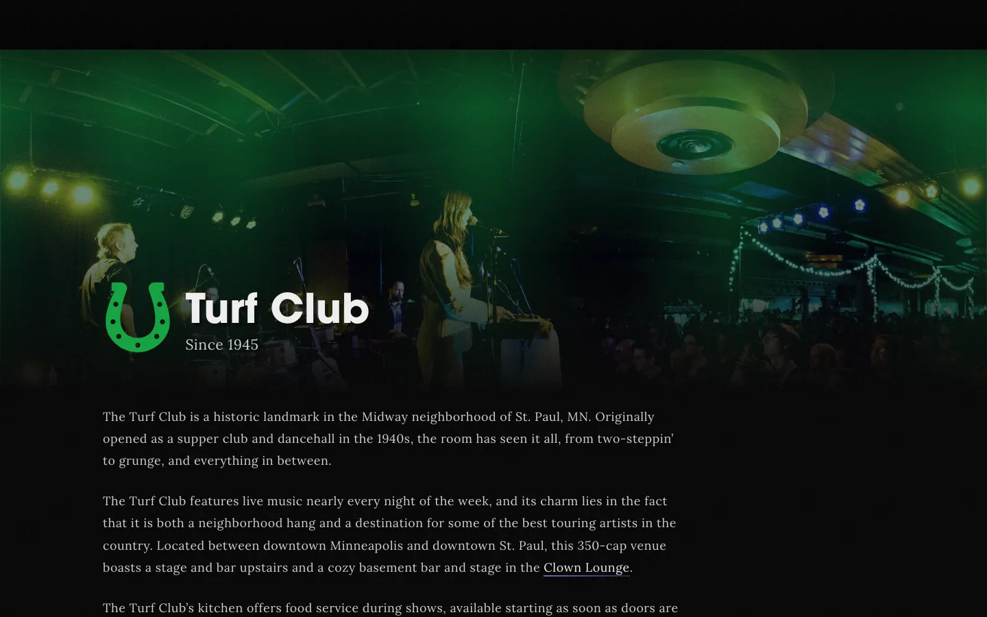 Turf Club live music venue in St. Paul