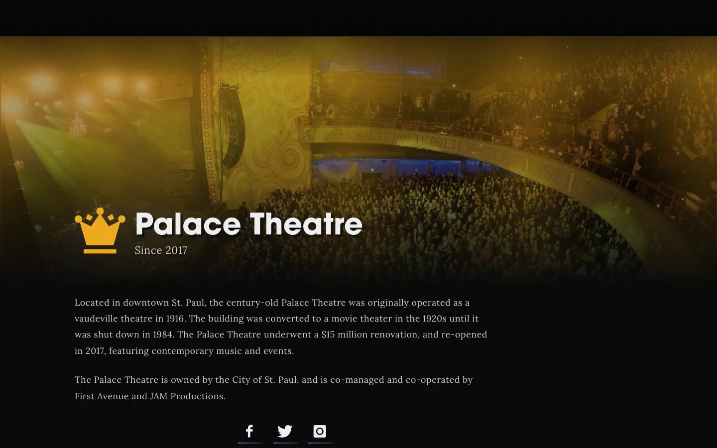 Palace Theatre live music venue in St. Paul