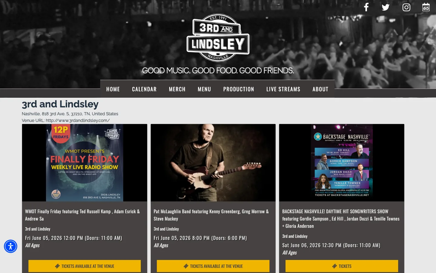 3rd and Lindsley live music venue in Nashville